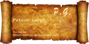 Petrov Gergő névjegykártya